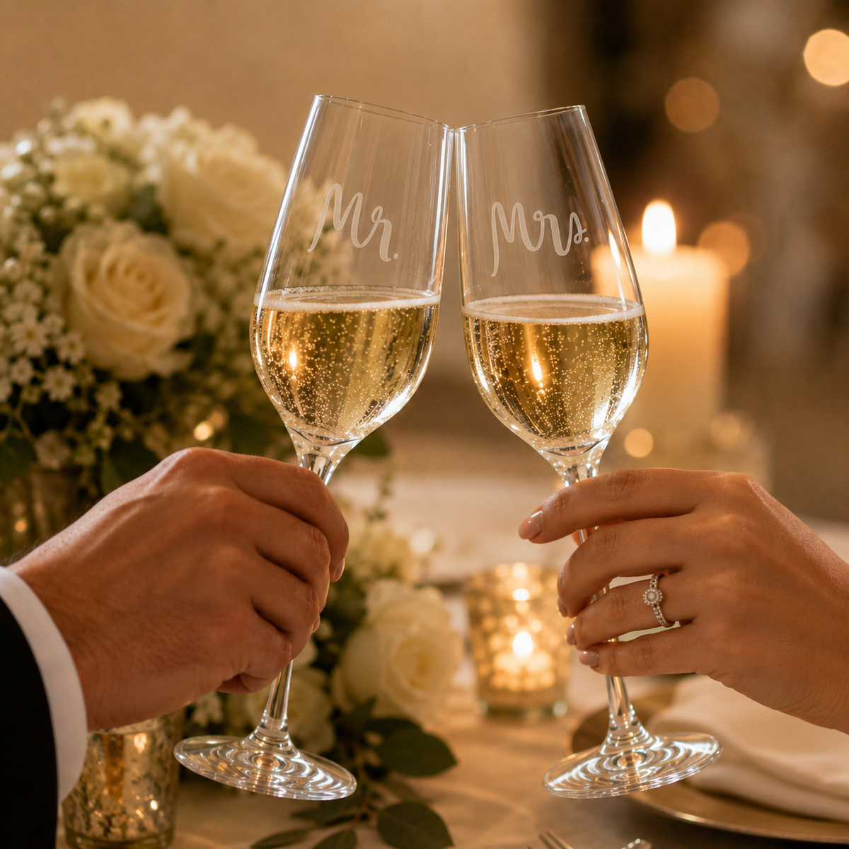 Mr. & Mrs. Wedding Party Flute Set
